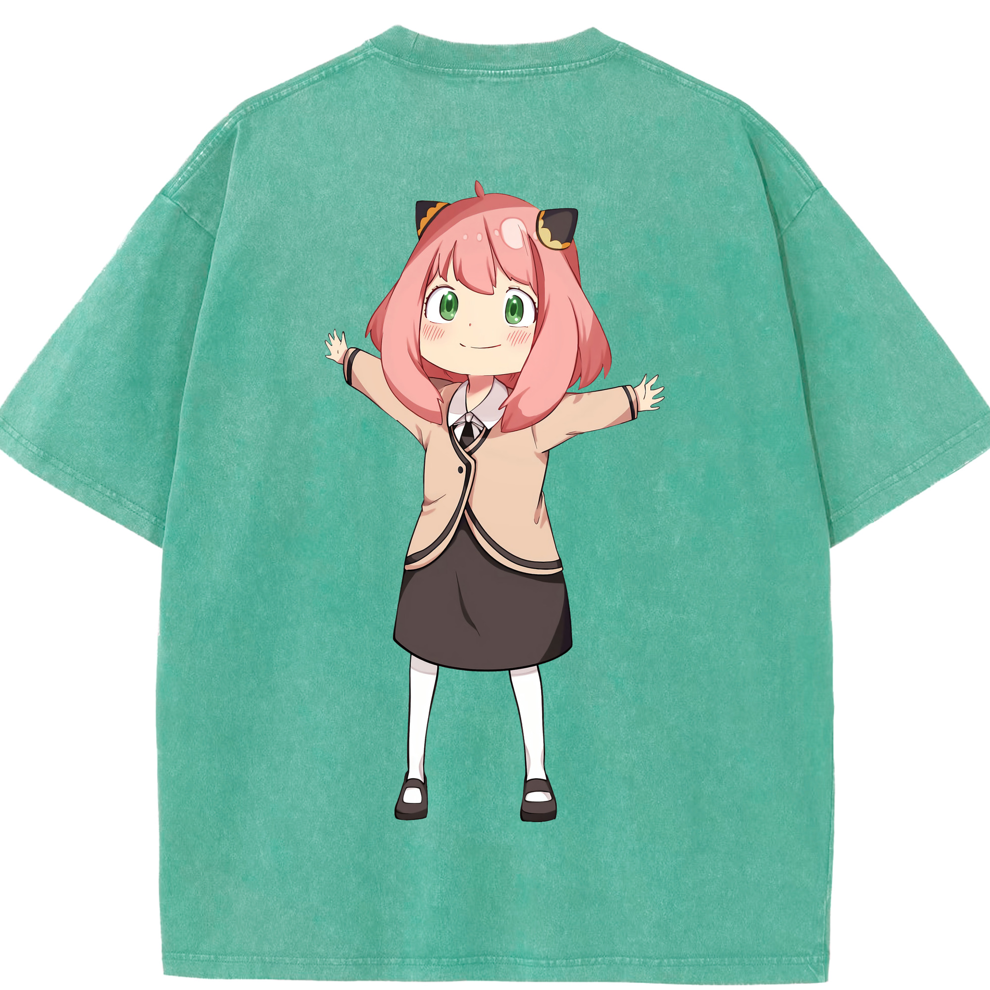 （画像用） SPY×FAMILY间谍家家酒 綿100% ヴィンテージ風 半袖Tシャツ（背面プリント）